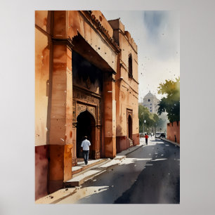 arte al acuarela de Delhi