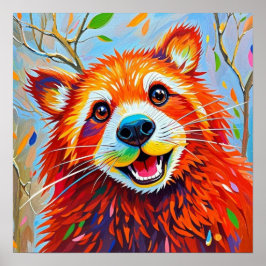 Arte animal abstracto de Happy Bear Expressive