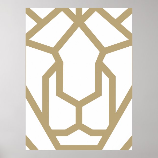 arte animal abstracto de león geométrico, Poster m (Frente)