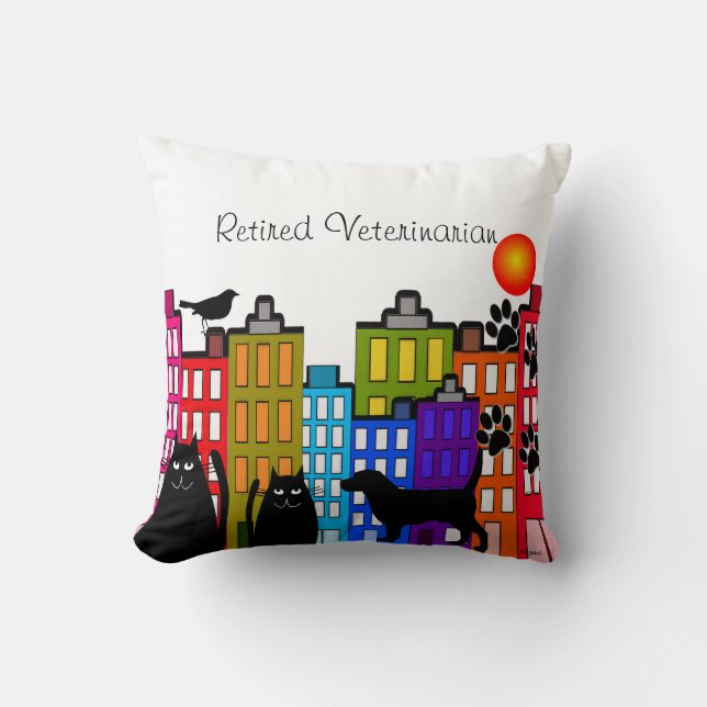 Arte animal caprichoso jubilado de la almohada (Anverso)