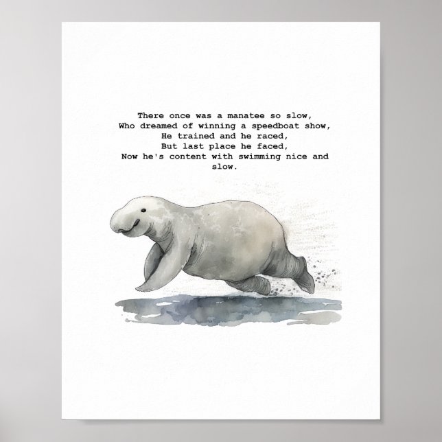 Arte animal lindo - Carreras Manatee (Frente)