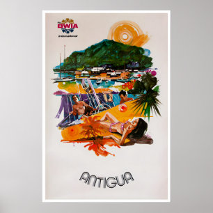Arte Antigua Caribe Póster de viaje Muro Vivienda