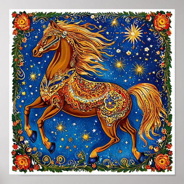Arte Antiguo Caprichoso de Caballo de Dibujos Anim (Frente)