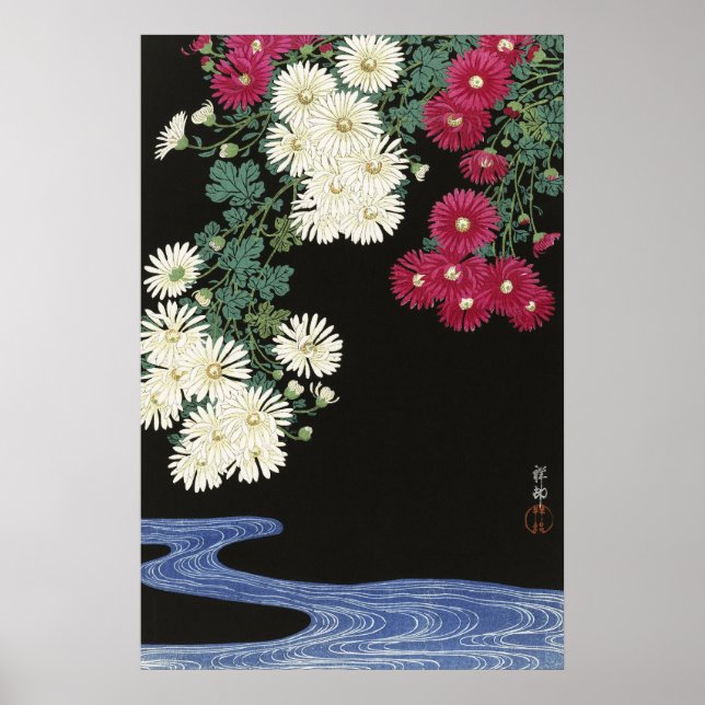 Arte Antiguo de Crisantemo de Ohara Koson (Frente)