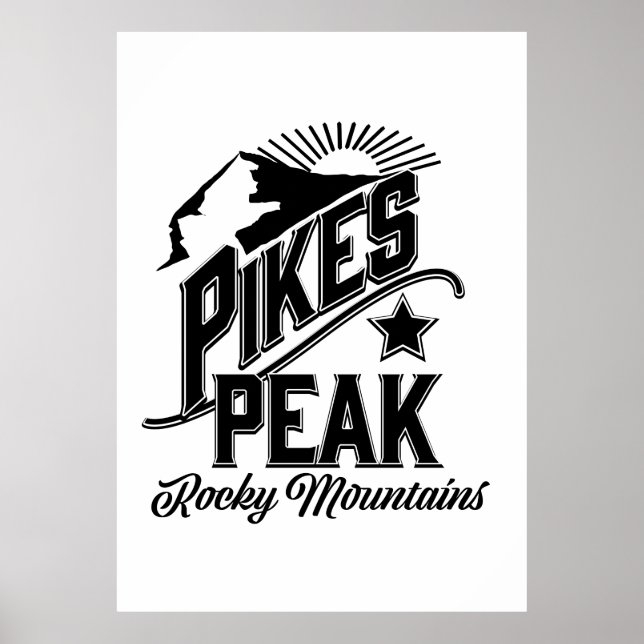 arte antiguo de Pikes Peak montañas rocosas (Frente)