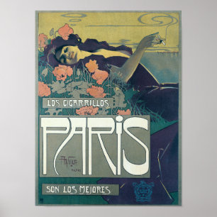 Arte Antiguo Modernista 1901 Cigarrillos París Anu