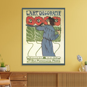 Arte antiguo modernista, artista pintando flores d