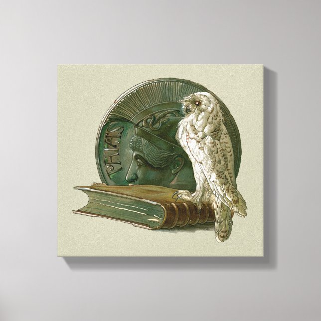 Arte antiguo modernista con un búho, moneda y un l (Anverso)