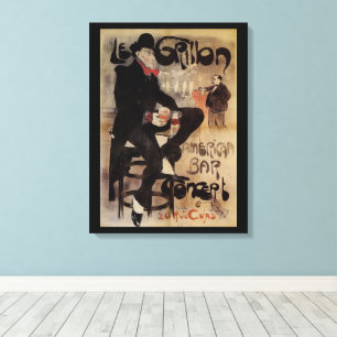 Arte Antiguo Modernista Le Grillon, Hombre Bebiend