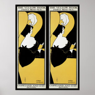Arte Antiguo Modernista, Mujer Leyendo un Libro Am