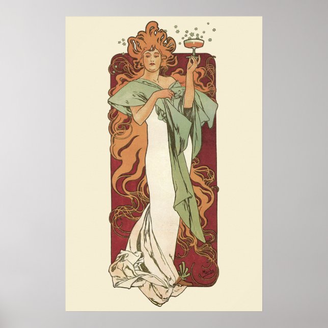 Arte Antiguo Moderno, Champán de Alphonse Mucha (Frente)