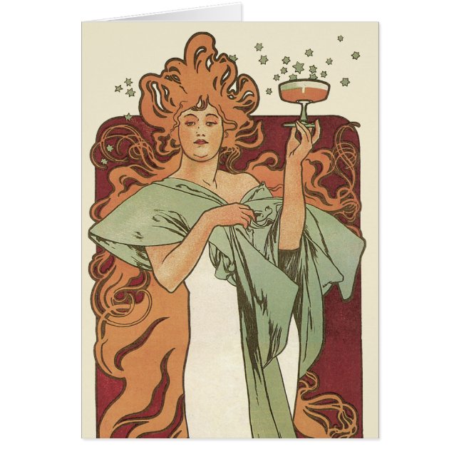 Arte Antiguo Moderno, Champán por Alphonse Mucha (Frente)