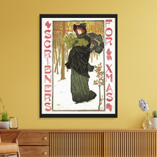 Arte antiguo navideño Nouveau cubierta de Scribner