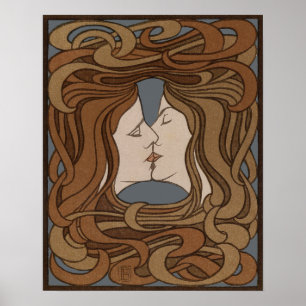 Arte Antiguo Nouveau El Beso