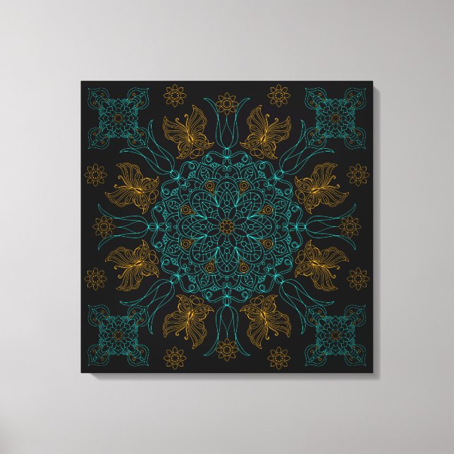 Arte Aqua and Gold Mandala (Anverso)