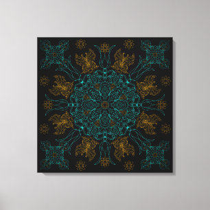 Arte Aqua and Gold Mandala
