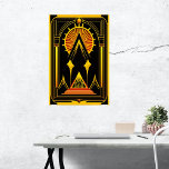 Arte Art Deco Oro Rojo Negro<br><div class="desc">Diseño Art Deco Jugendstil con un marco simétrico y uso de formas simples, geométricas y líneas depuradas. Esto crea una sensación de equilibrio y armonía en el arte, con cada elemento trabajando juntos para crear un todo cohesivo. Se presenta con tecnología de última generación y es un estilo de diseño...</div>