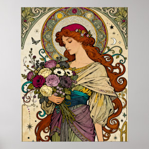 Arte Art Nouveau con Caballete