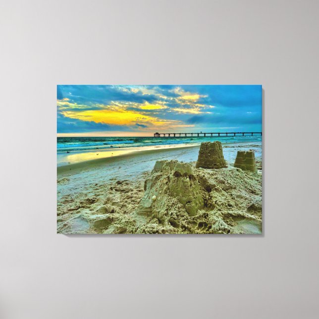 arte, arte mural, castillos de arena en la playa (Anverso)