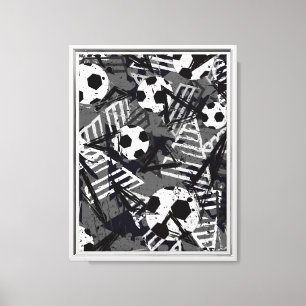 Arte artístico en pared de lienzo de fútbol