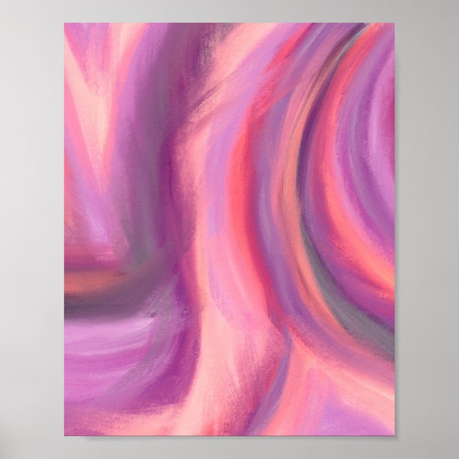 Arte Artsy moderno de color rosa morado abstracto  (Frente)