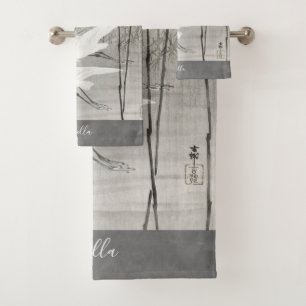 Arte asiático personalizado de Egret costero