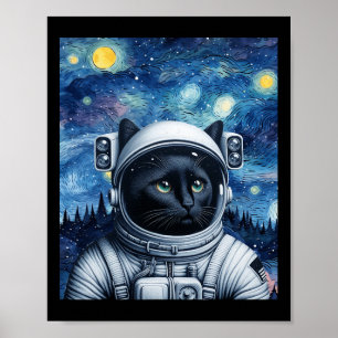 Arte astronauta de gato cósmico estrellado de noch