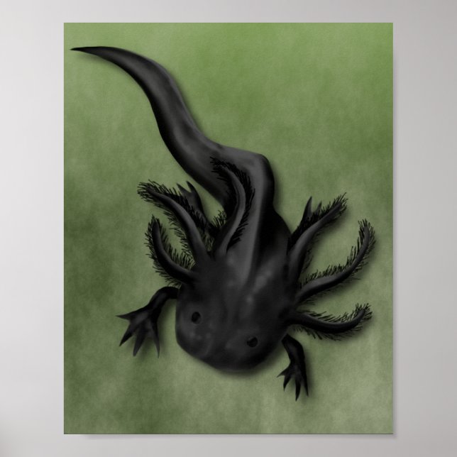 Arte Axolotélico Melanoico Negro (Frente)
