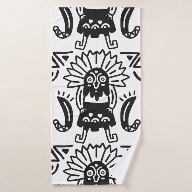 Arte azteca - Patrón Lizard (Toalla de baño)
