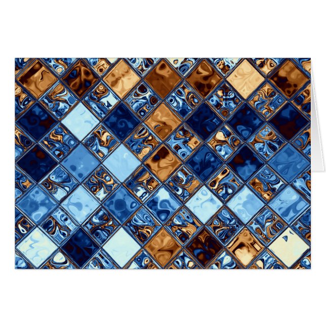 Arte azul de la original del modelo de mosaico del (Anverso (Horizontal))