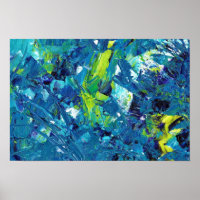 Arte azul y verde animado