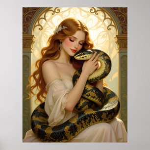 Arte bíblico de Lilith y la serpiente