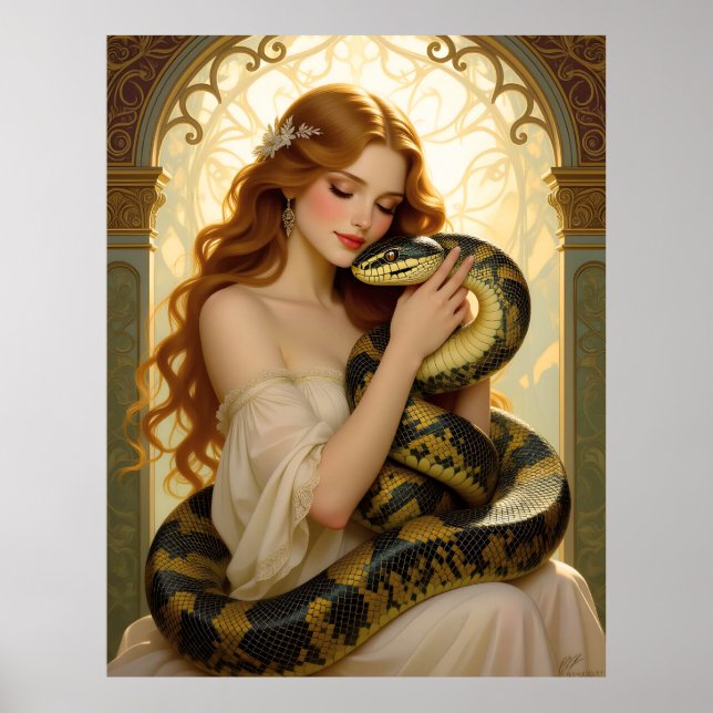 Arte bíblico de Lilith y la serpiente (Frente)