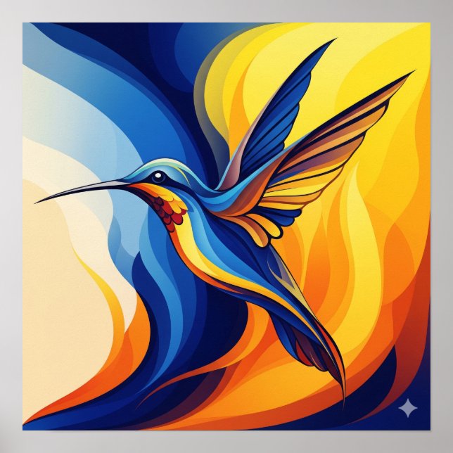 Arte biomorfo de Hummingbird (Frente)
