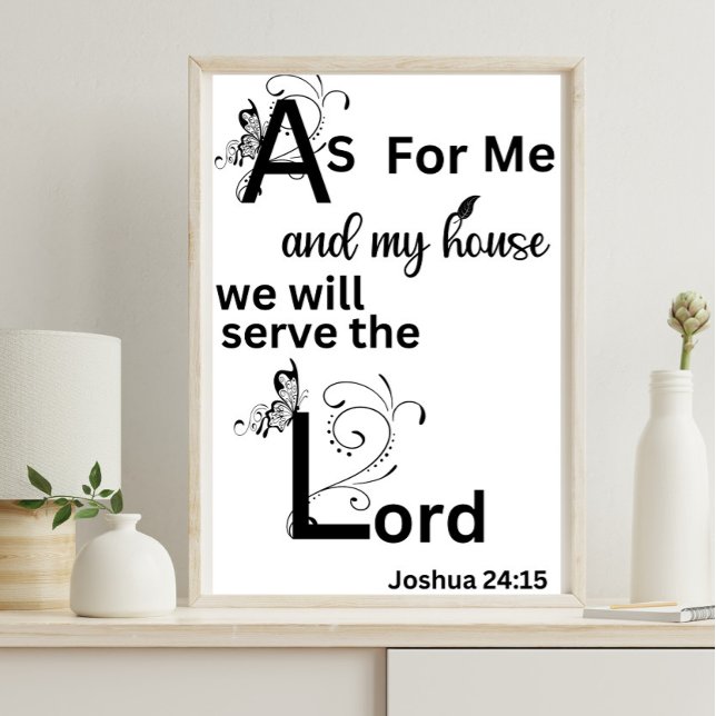 Arte Blanco Cristiano Negro Basado En Joshua 24:14 (Subido por el creador)