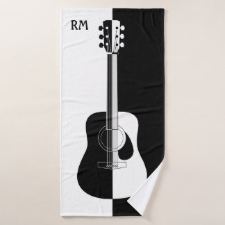 Arte blanco y negro personalizado de la guitarra