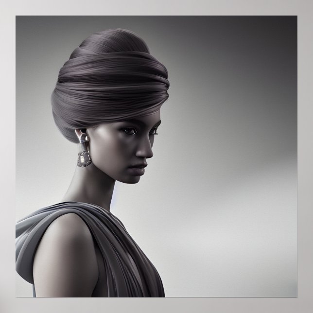 Arte blanco y negro Retrato monocromo (Frente)