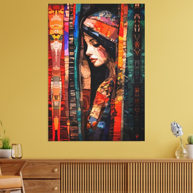 Arte bohemio abstracto con texturas etéreas (Insitu (Sala de estar))