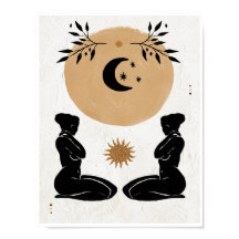 Arte Boho Astro Celestial Femenino Sol Luna