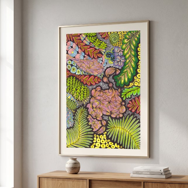 Arte Botánico Abstracto Boho Maximalista Psicodéli (Subido por el creador)