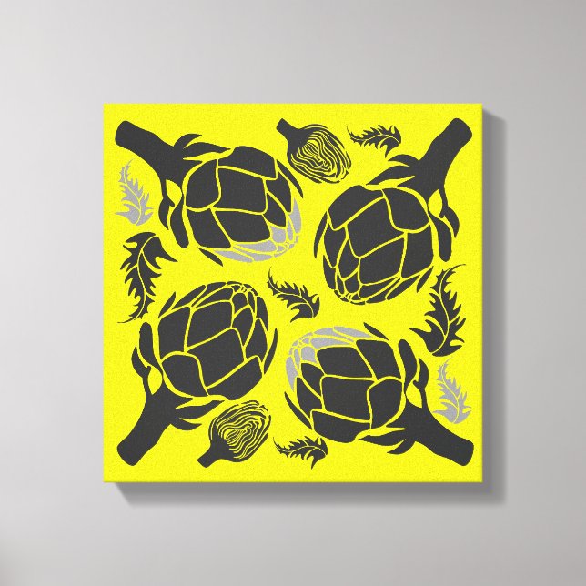 Arte Botánico de Alcachofa Decoración del Hogar (Anverso)