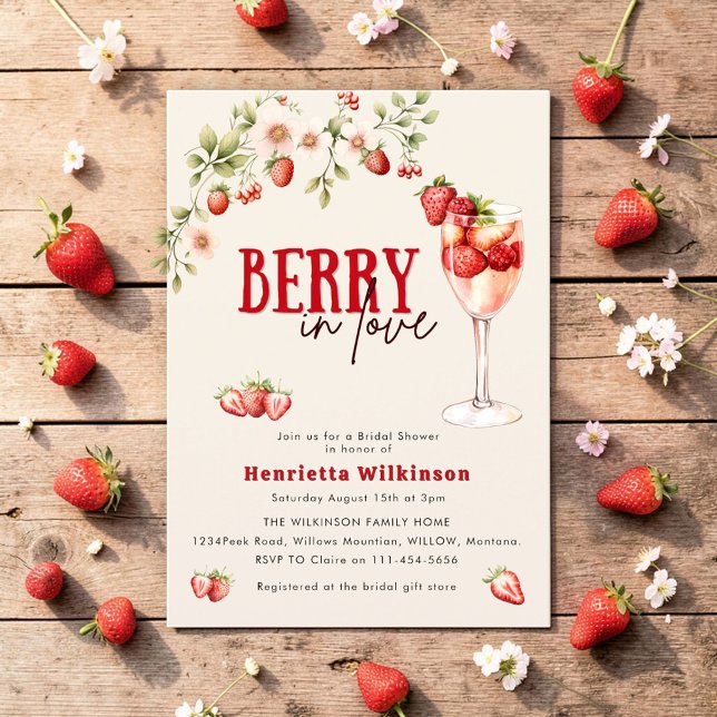 Arte Botánico de Despedida de Soltera Rosa "Berry  (Subido por el creador)