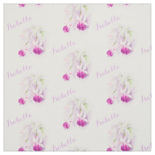 Arte botánico de Fuchsia rosa llamado tela acuarel