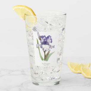 Arte botánico de la flor púrpura del iris