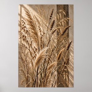 Arte Botánico de Pared de Hierbas Doradas Secas