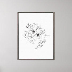 Arte botánico minimalista de línea