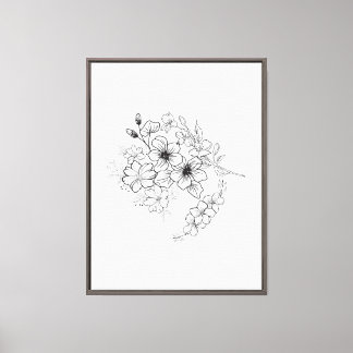 Arte botánico minimalista de línea