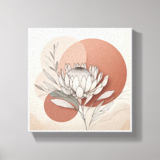 Arte botánico minimalista de Protea - Línea elegan