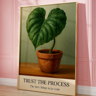 Arte Botánico Motivacional de Pared 'Confía en el