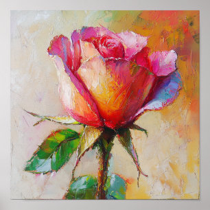 Arte botánico victoriano de rosa Decoración de viv